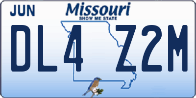 MO license plate DL4Z2M