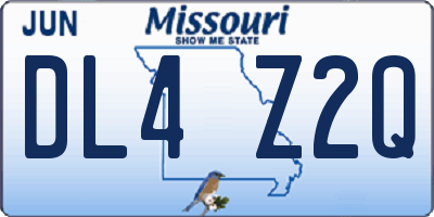 MO license plate DL4Z2Q