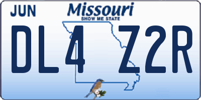 MO license plate DL4Z2R
