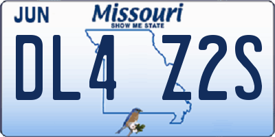 MO license plate DL4Z2S