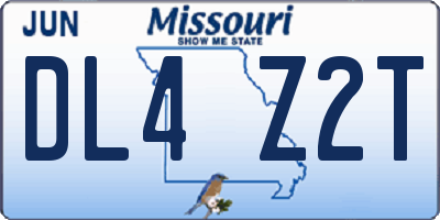 MO license plate DL4Z2T