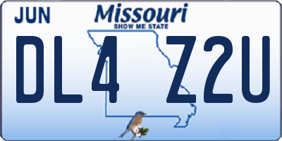 MO license plate DL4Z2U