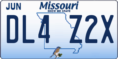 MO license plate DL4Z2X