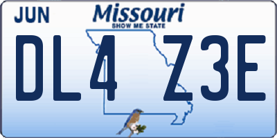 MO license plate DL4Z3E