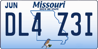 MO license plate DL4Z3I