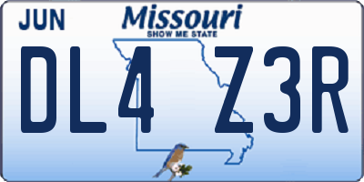 MO license plate DL4Z3R