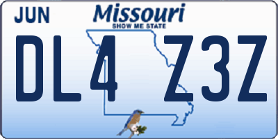 MO license plate DL4Z3Z