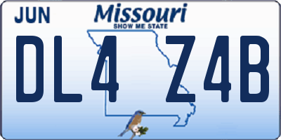 MO license plate DL4Z4B