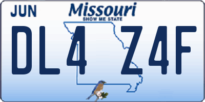 MO license plate DL4Z4F