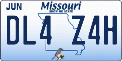 MO license plate DL4Z4H