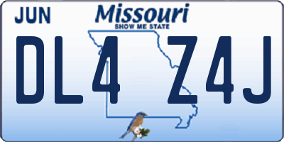 MO license plate DL4Z4J