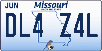 MO license plate DL4Z4L