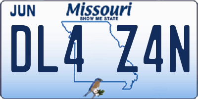 MO license plate DL4Z4N