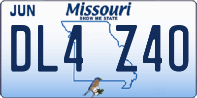 MO license plate DL4Z4O