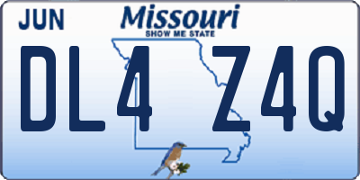 MO license plate DL4Z4Q