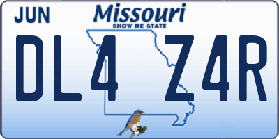 MO license plate DL4Z4R