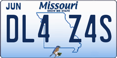 MO license plate DL4Z4S
