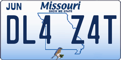 MO license plate DL4Z4T