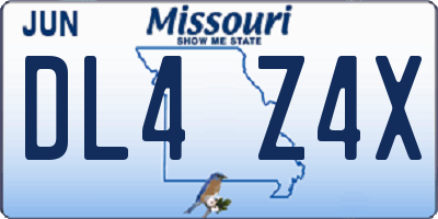 MO license plate DL4Z4X