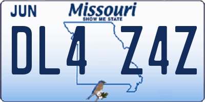 MO license plate DL4Z4Z