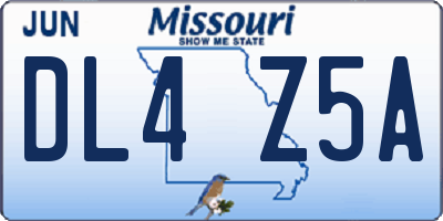 MO license plate DL4Z5A