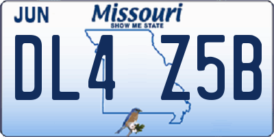 MO license plate DL4Z5B