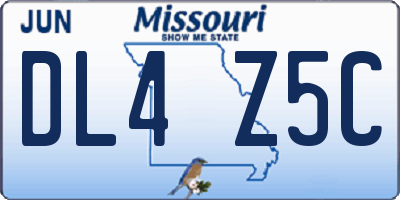 MO license plate DL4Z5C
