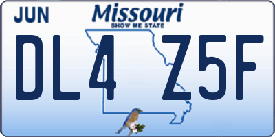 MO license plate DL4Z5F