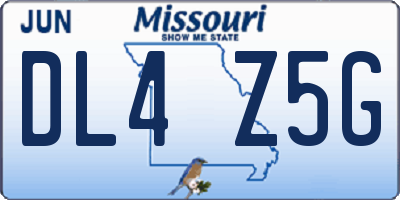 MO license plate DL4Z5G