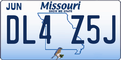 MO license plate DL4Z5J