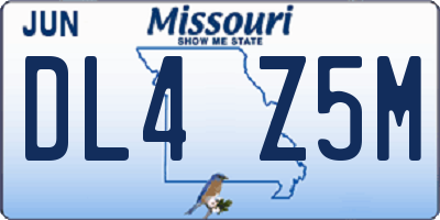MO license plate DL4Z5M