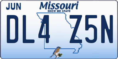 MO license plate DL4Z5N