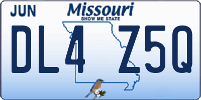 MO license plate DL4Z5Q