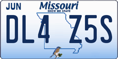 MO license plate DL4Z5S