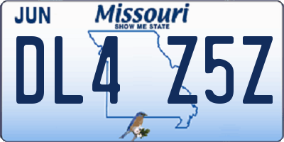 MO license plate DL4Z5Z