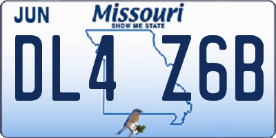 MO license plate DL4Z6B