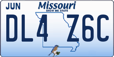 MO license plate DL4Z6C