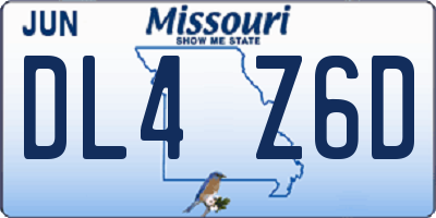 MO license plate DL4Z6D