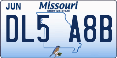 MO license plate DL5A8B
