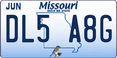 MO license plate DL5A8G