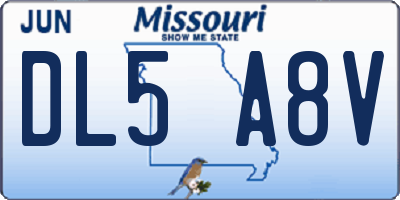 MO license plate DL5A8V