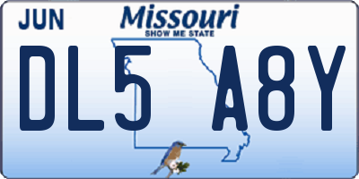 MO license plate DL5A8Y
