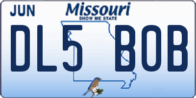 MO license plate DL5B0B