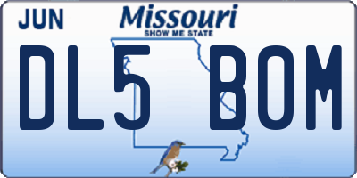 MO license plate DL5B0M