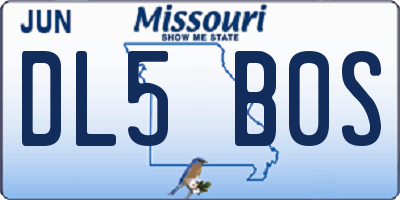 MO license plate DL5B0S