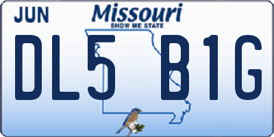 MO license plate DL5B1G