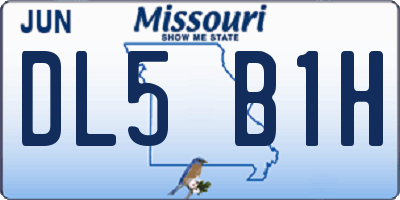 MO license plate DL5B1H