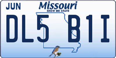 MO license plate DL5B1I