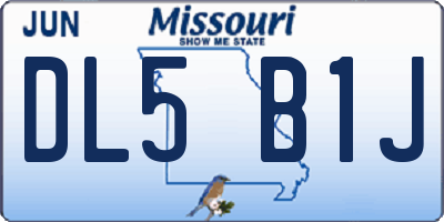 MO license plate DL5B1J