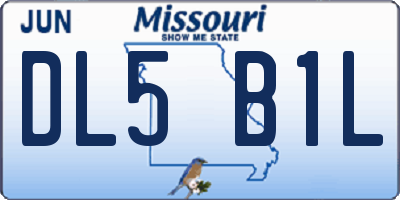 MO license plate DL5B1L